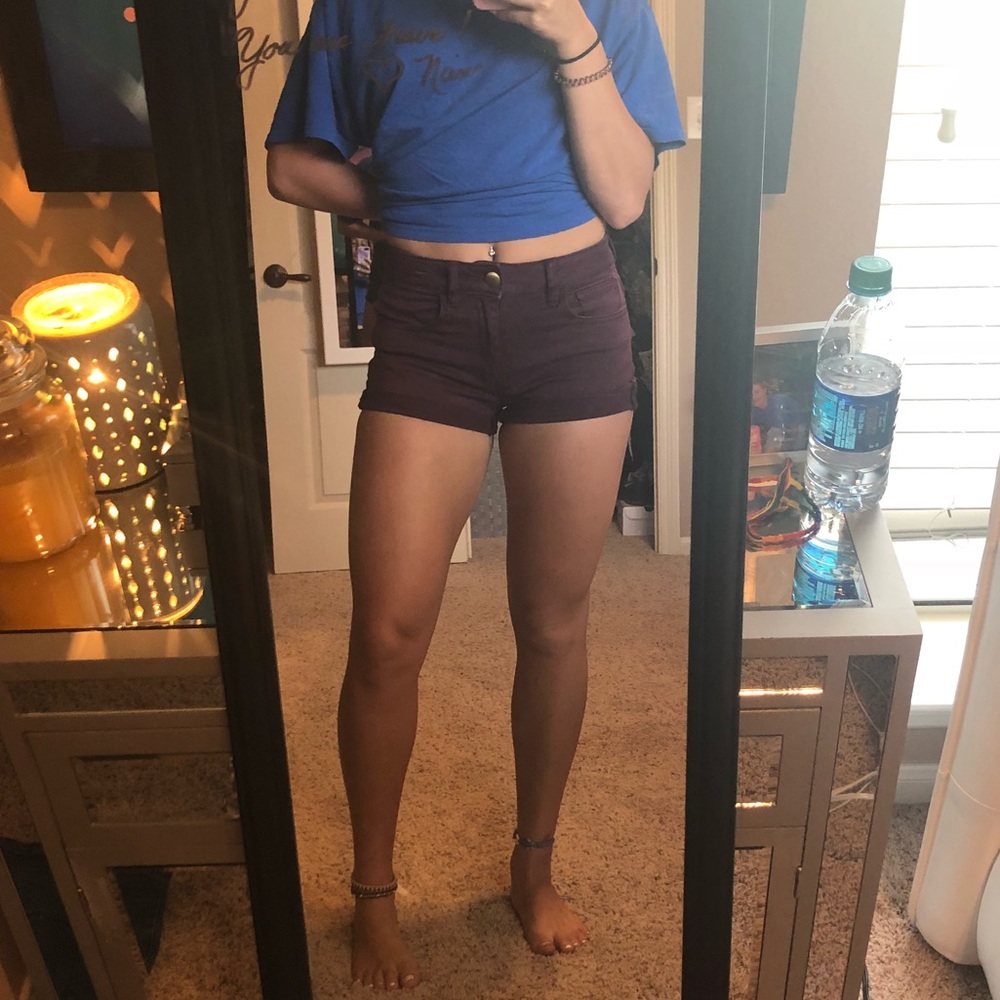 maroon/burgundy shorts